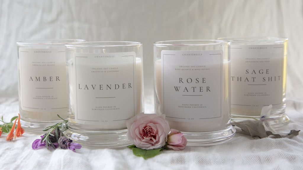 Lavender with Lavender and Amethyst Organic Soy Candle 10 oz