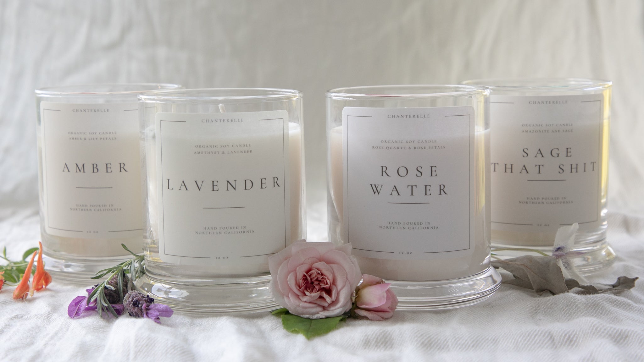 Lavender with Lavender and Amethyst Organic Soy Candle 10 oz