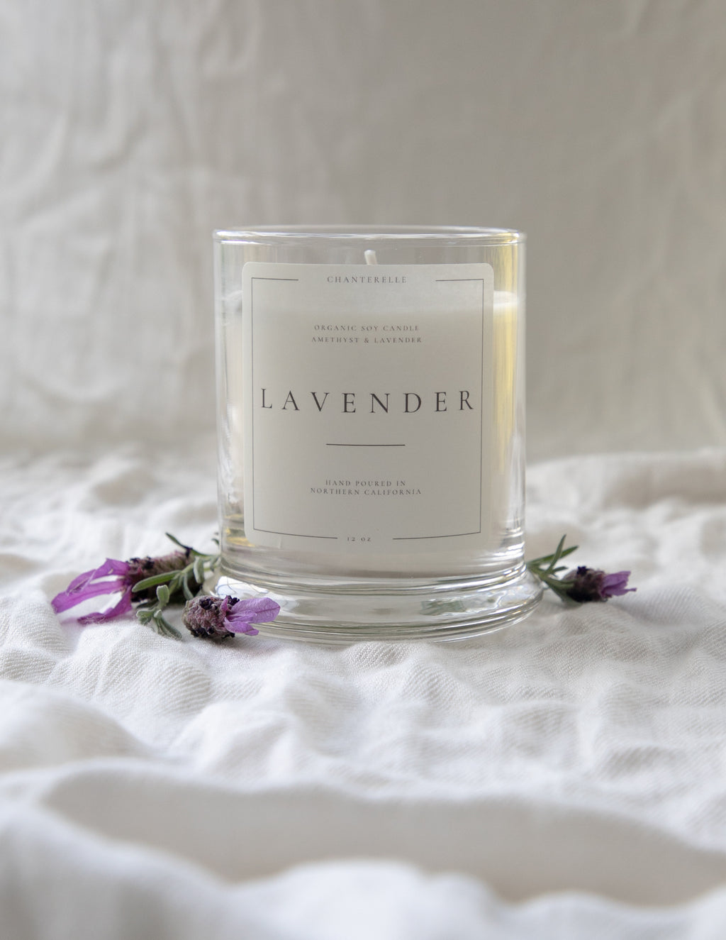 Lavender with Lavender and Amethyst Organic Soy Candle 10 oz