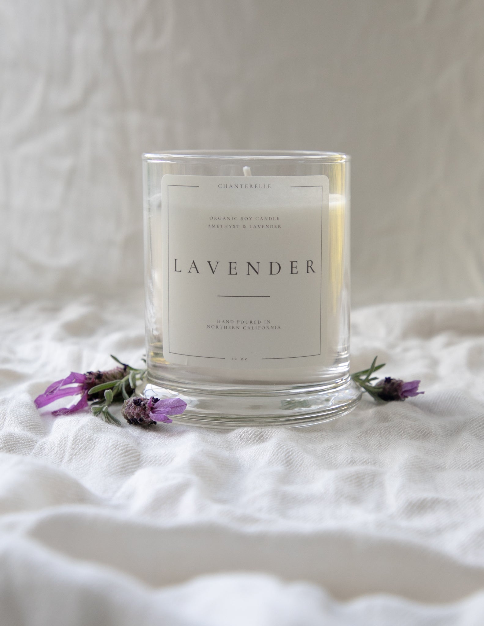 Lavender with Lavender and Amethyst Organic Soy Candle 10 oz