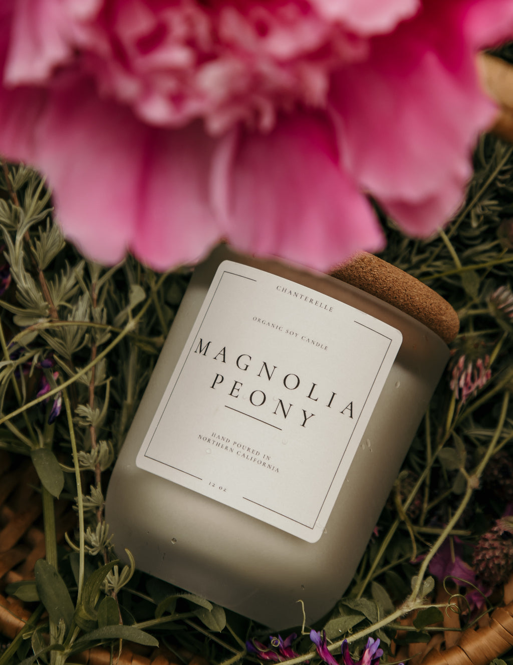 Magnolia & Peony Organic Soy Candle 12 oz