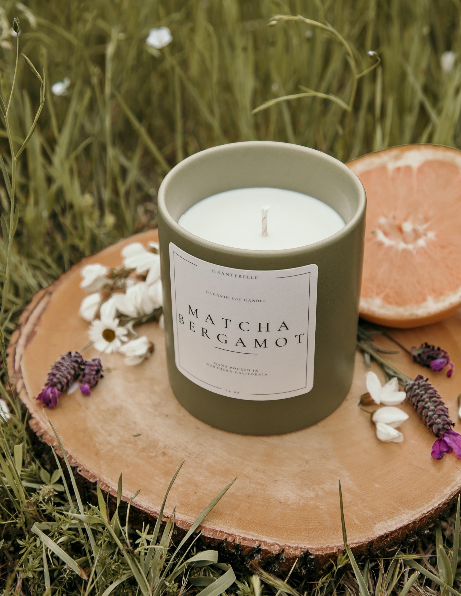 Matcha & Bergamot Organic Soy Candle 14 oz