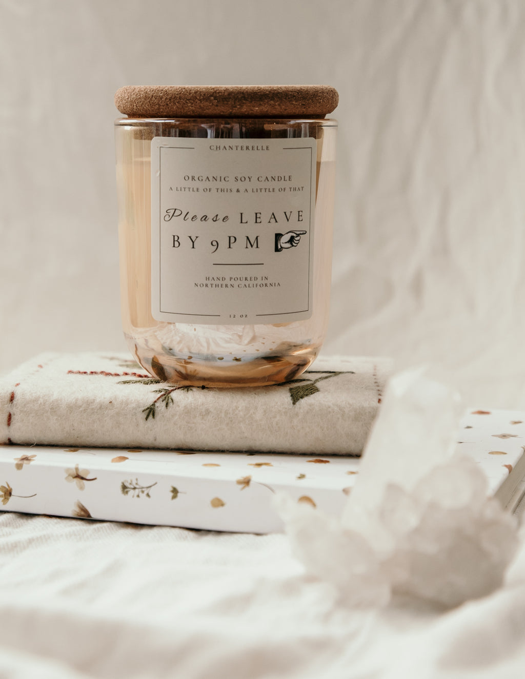 Please Leave By 9pm Organic Soy Candle 12 oz