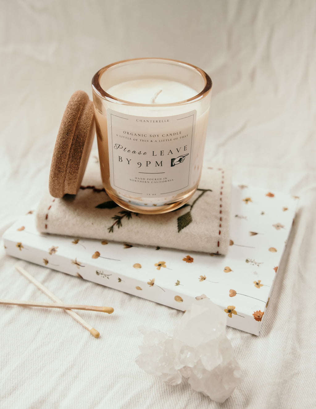 Please Leave By 9pm Organic Soy Candle 12 oz