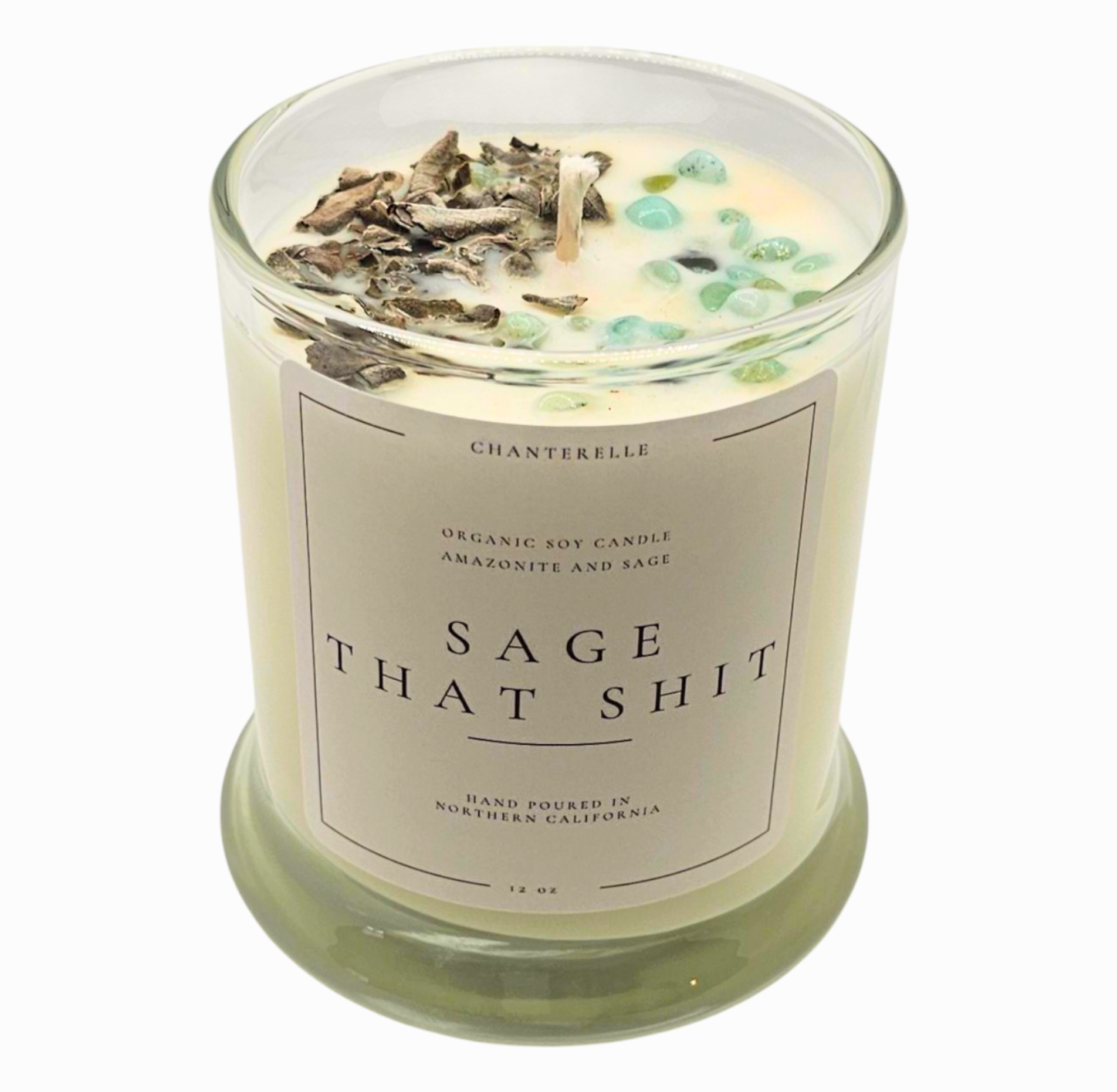 Sage That Shit with Sage & Amazonite Organic Soy Candle 10oz