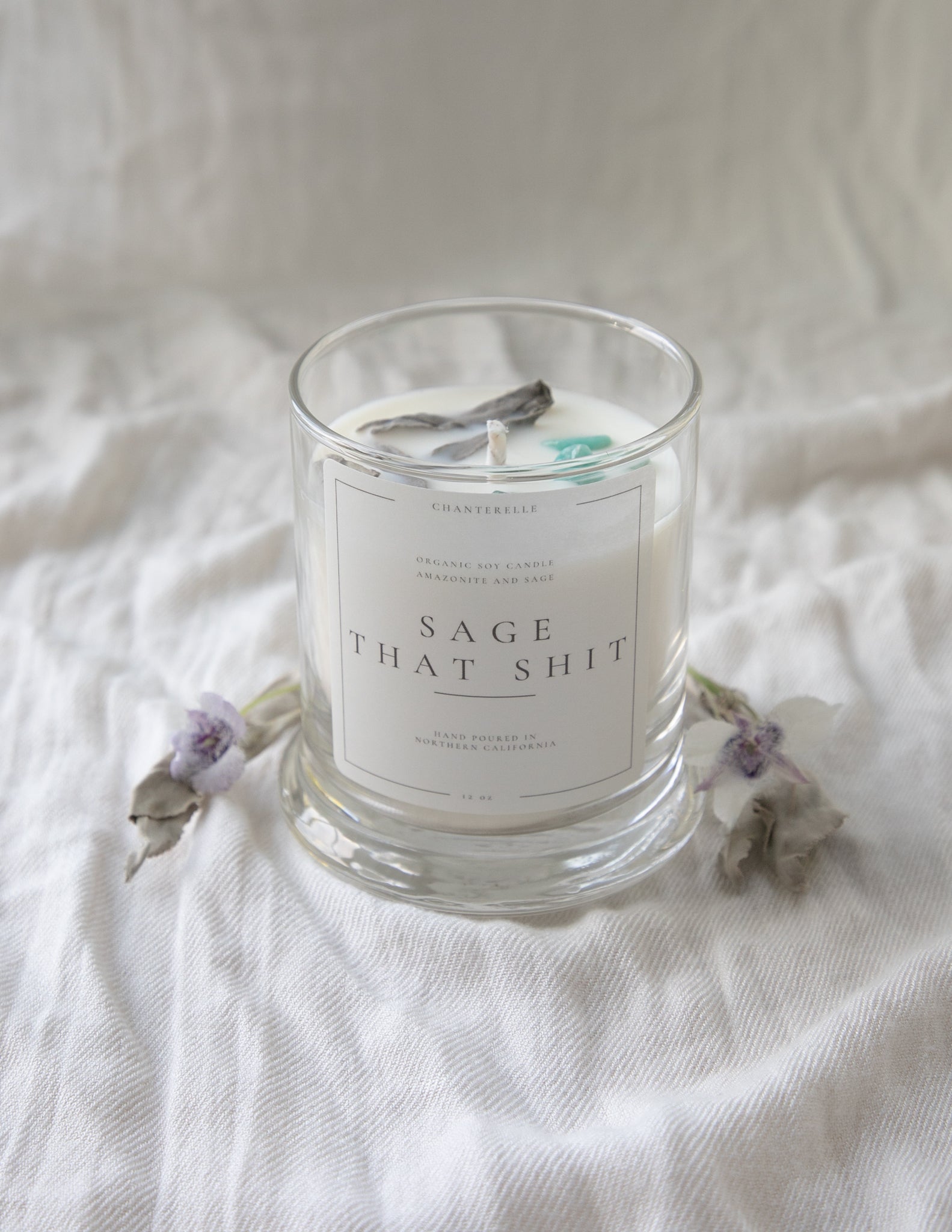 Sage That Shit with Sage & Amazonite Organic Soy Candle 10oz